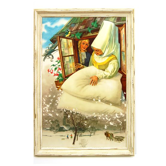 Poster Frau Holle weiß gerahmt